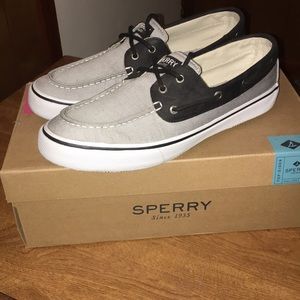 Sperry - 10.5 - Bahama Chambray Black - worm once
